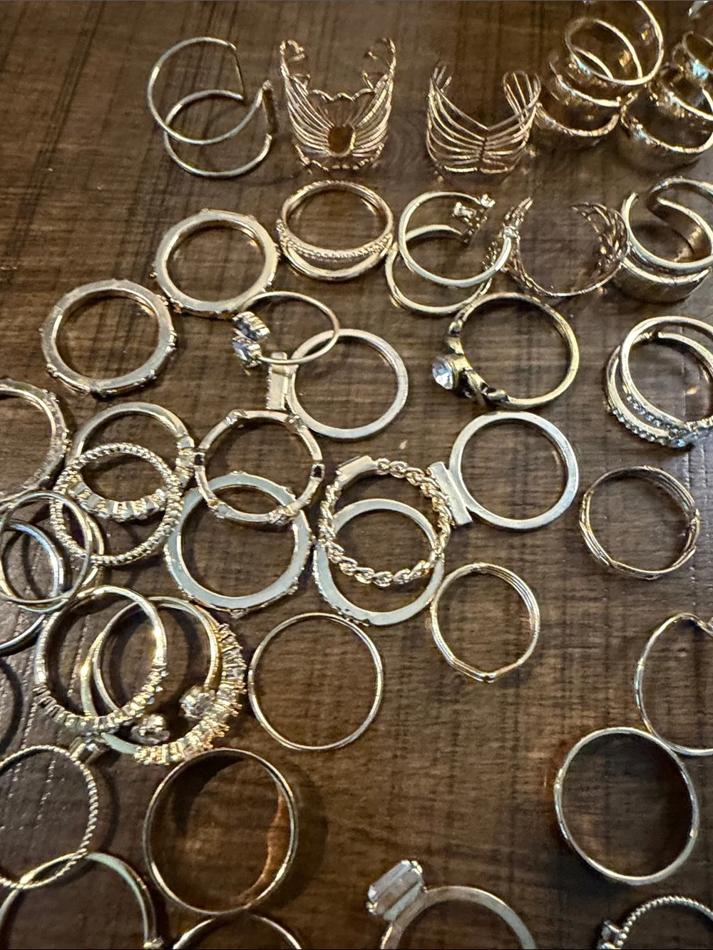 Gold Tone Mixed Stackable Women's Ring Set